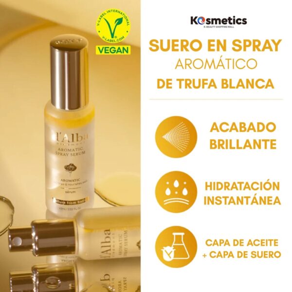 D’Alba Sérum En Spray Vegano De Trufa Blanca Aromática 60ml. Aromatic spray serum. Kosmetics K-beauty shopping mall. SUERO EN SPRAY AROMÁTICO DE TRUFA BLANCA