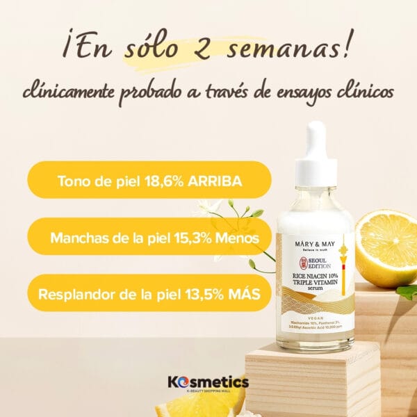 [Mary&May] Suero Triple Vitamínico con Niacina de Arroz al 10 % Edición Seúl 80ml - Image 7